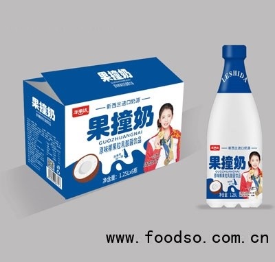 樂事達(dá)果撞奶原味椰果粒乳酸菌飲品1.25LX6