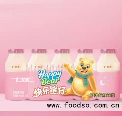 七娃快樂熊仔乳酸菌飲品紅瓶100mlX5瓶