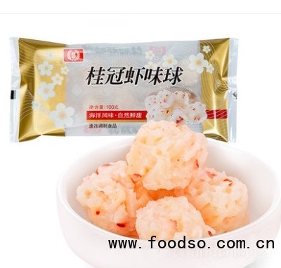 桂冠蝦味球100g家庭火鍋丸子臺(tái)灣速凍海鮮食材海里底撈豆撈魷魚(yú)干