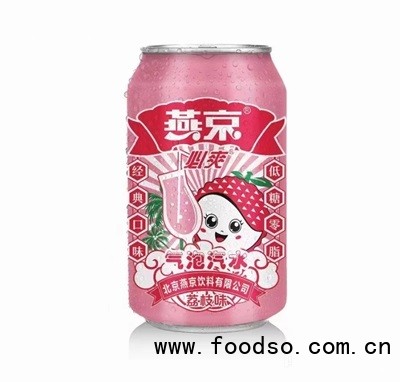 燕京必爽果汁氣泡汽水荔枝味330ml