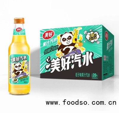 美好果汁汽水碳酸飲料桔子味358ml×20瓶