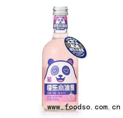 快樂小冰熊白桃味維C果汁汽水330ml