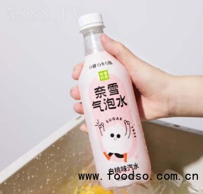 奈雪的茶氣泡水白桃味碳酸飲料500ml